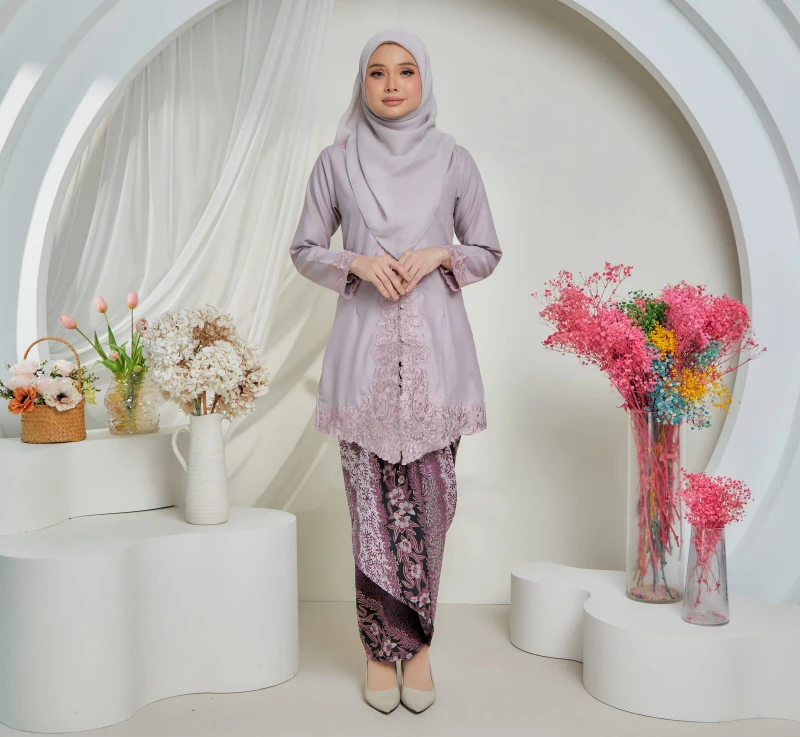 (SET) Kebaya Mekar Dusty Lilac X Pario Laila Purple (FREE SHIPPI