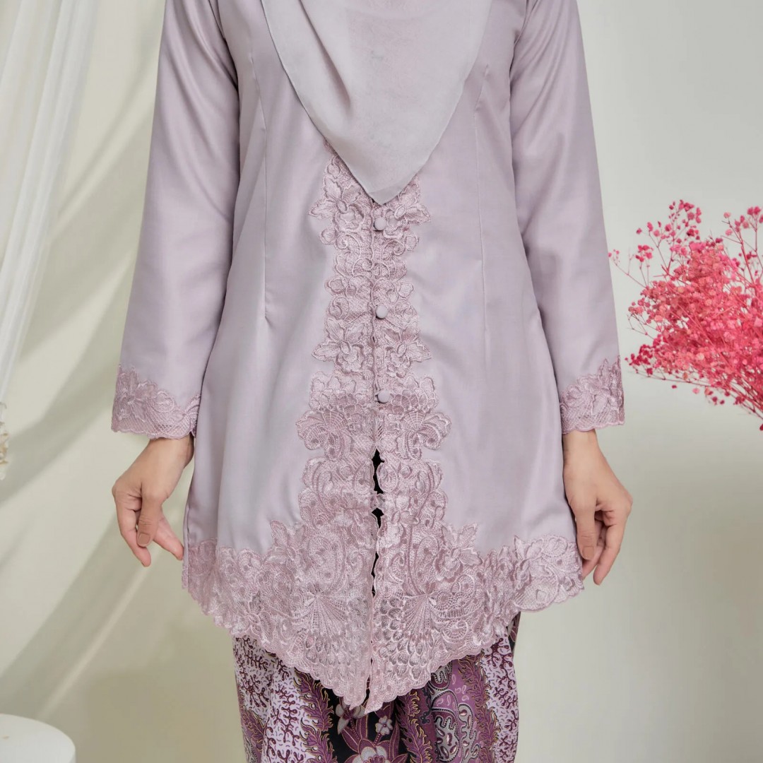 (SET) Kebaya Mekar Dusty Lilac X Pario Laila Purple (FREE SHIPPI