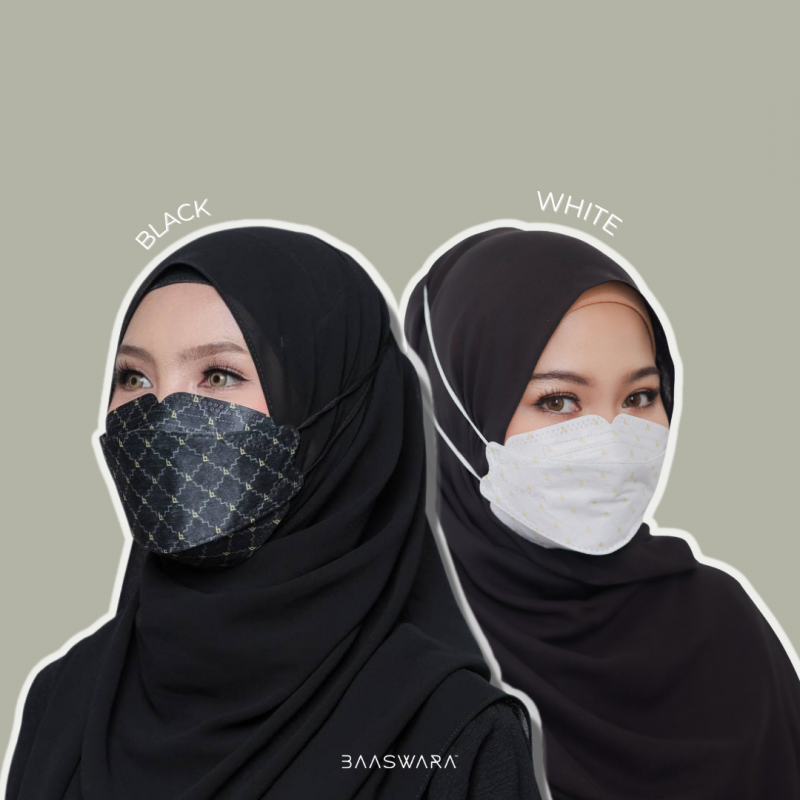 FACEMASK KF94 LUXURY BLACK AND WHITE 20PCS