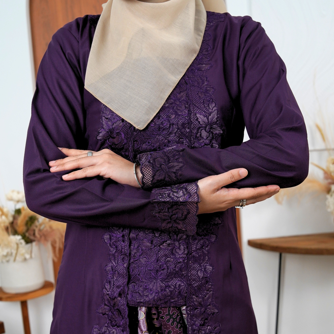 (SET) Kebaya Mawar Purple Petra X Pario Laila Purple (FREE SHIPPING)