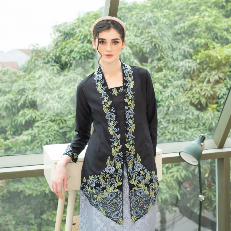 (TOP) Kebaya Elisha Hitam Pulut Black (FREE SHIPPING)