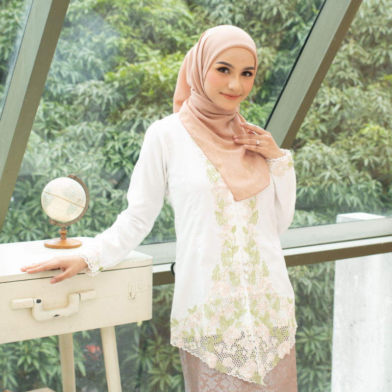 (TOP) Kebaya Elisha Putih Pelita White (FREE SHIPPING)