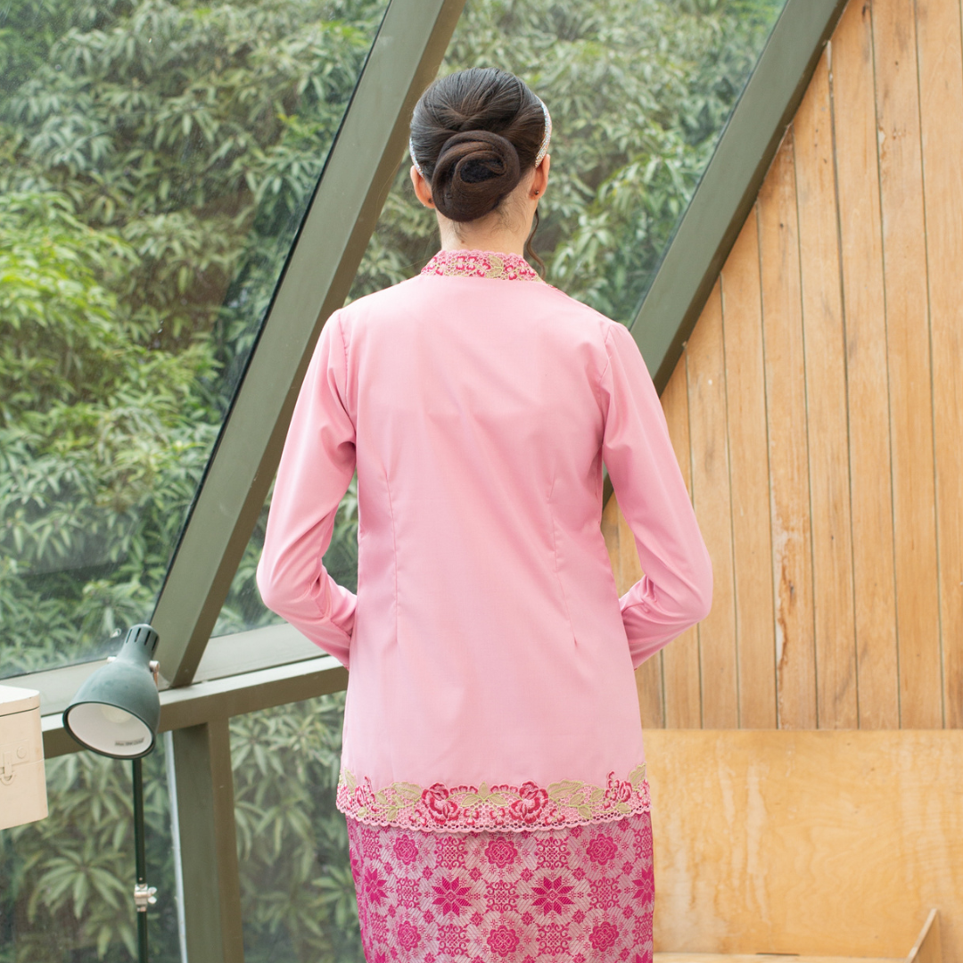 (TOP) Kebaya Elisha Kuih Lapis Pink (FREE SHIPPING)